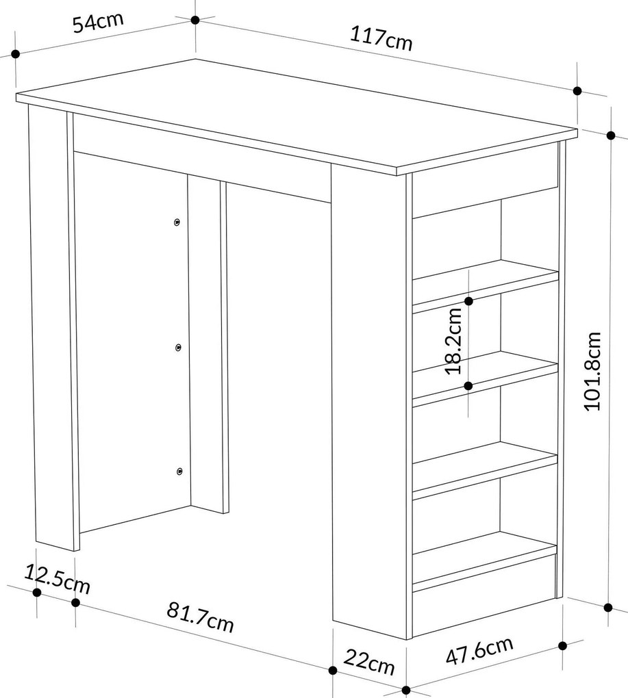 Mesa de Bar "Swallow" - Design Moderno - Branco