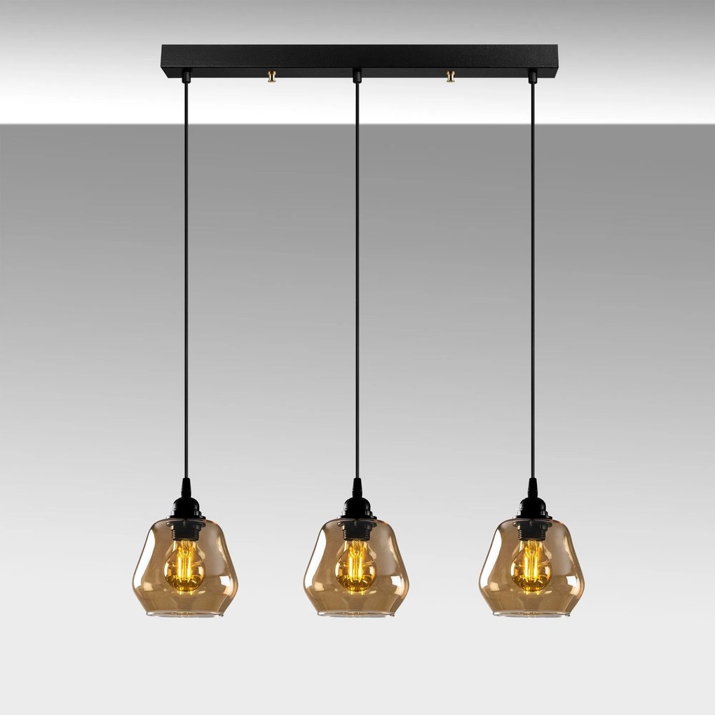 Candeeiro de Teto Gold - Dourado e Preto - 65 x 15 cm