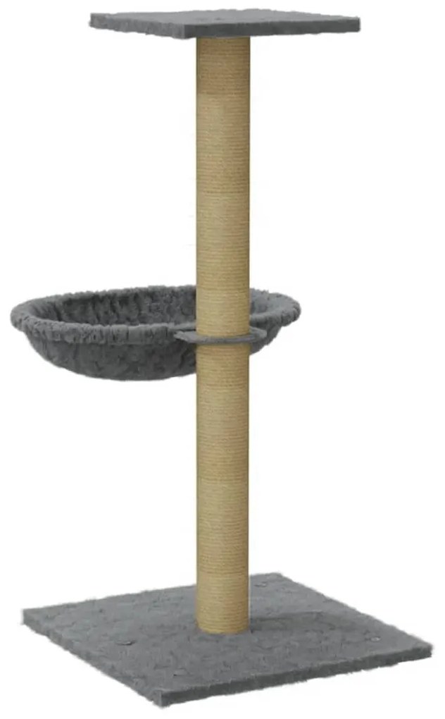 Árvore para gatos com poste arranhador sisal 74 cm cinzento