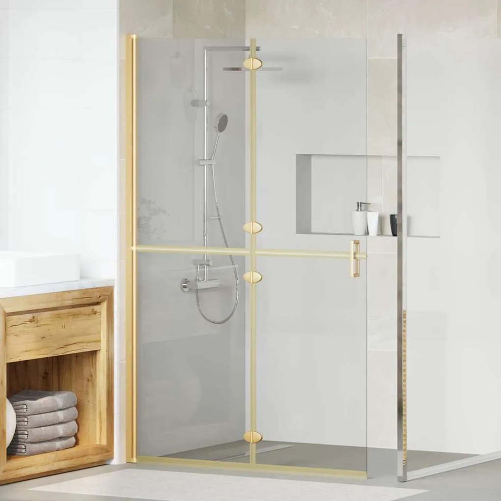 vidaXL Parede de chuveiro walk-in Ouro 90 x 6.5 x 190 cm
