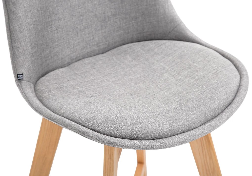 Banco de bar Cannes em tecido e com estrutura de Cor Natural 48 x 112 x 56 cm Cinzento