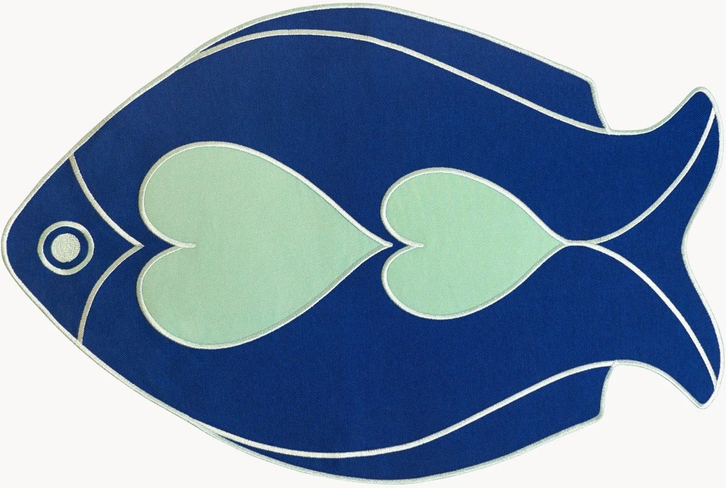 Individuais de mesa tecidos à mão Fish Splash, conjunto de 2