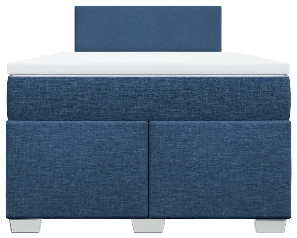 Cama boxspring com colchão 120x190 cm tecido azul