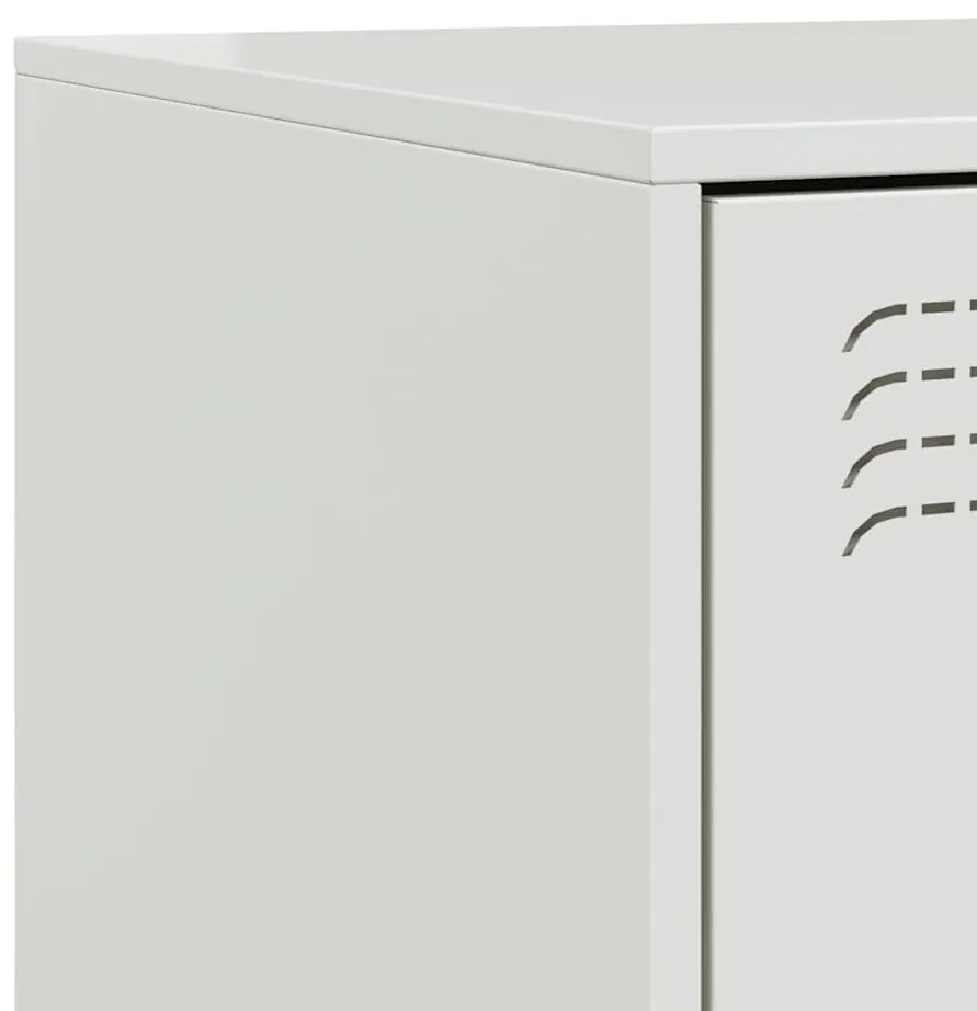 Mesas de cabeceira 2 pcs 34,5x39x44 cm aço branco