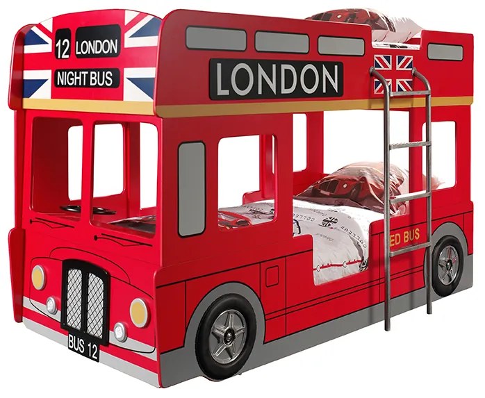 Beliche Infantil Autocarro de Londres com Luzes LED Vermelho