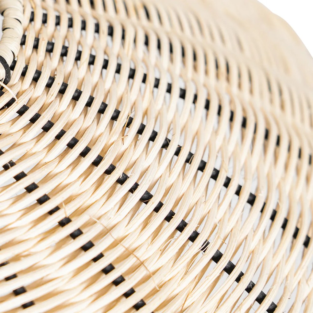 Candeeiro de suspensão e teto oriental preto com vime - Treccia Pua