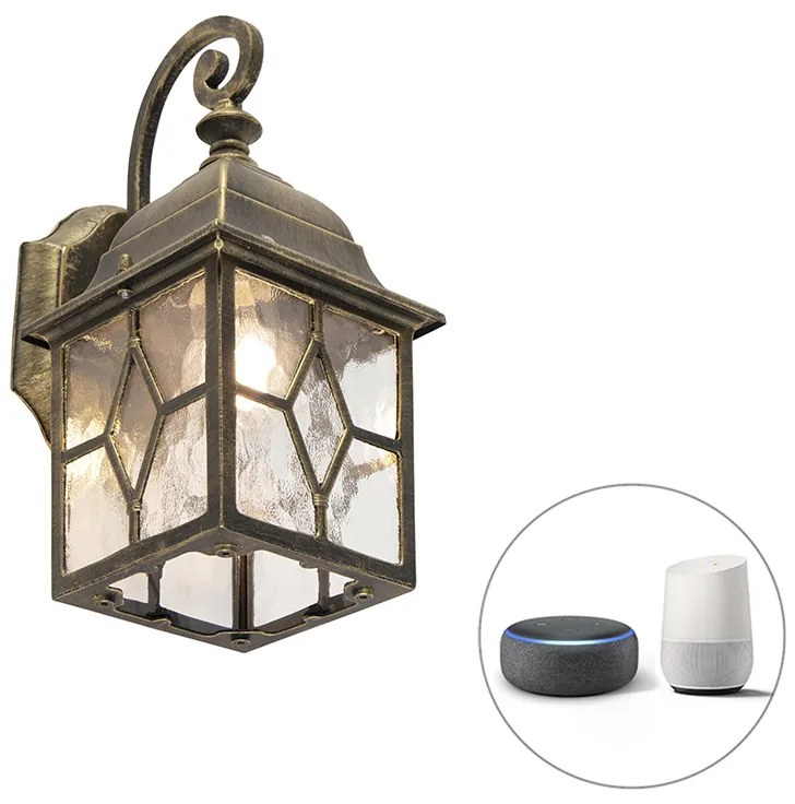LED Candeeiro de parede exterior inteligente romântico bronze incl. Wifi A60 - London Clássico / Antigo,Rústico
