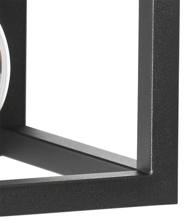 Candeeiro de parede industrial preto com prateleira - Cage Rack Industrial