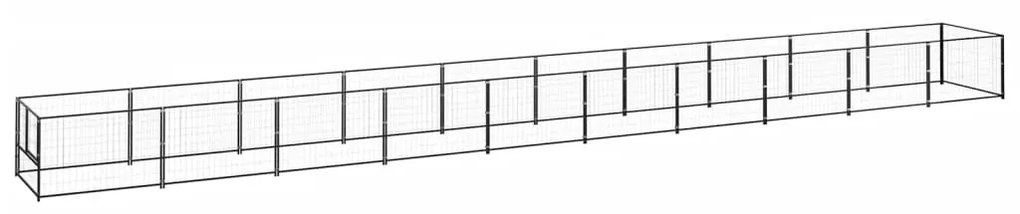 vidaXL Canil para cães 10 m² aço preto