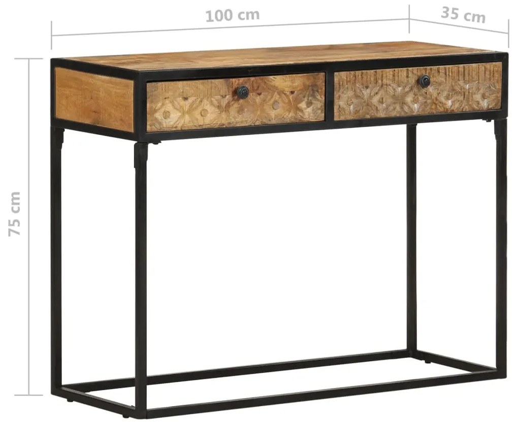 Mesa consola 100x35x75 cm madeira de mangueira maciça