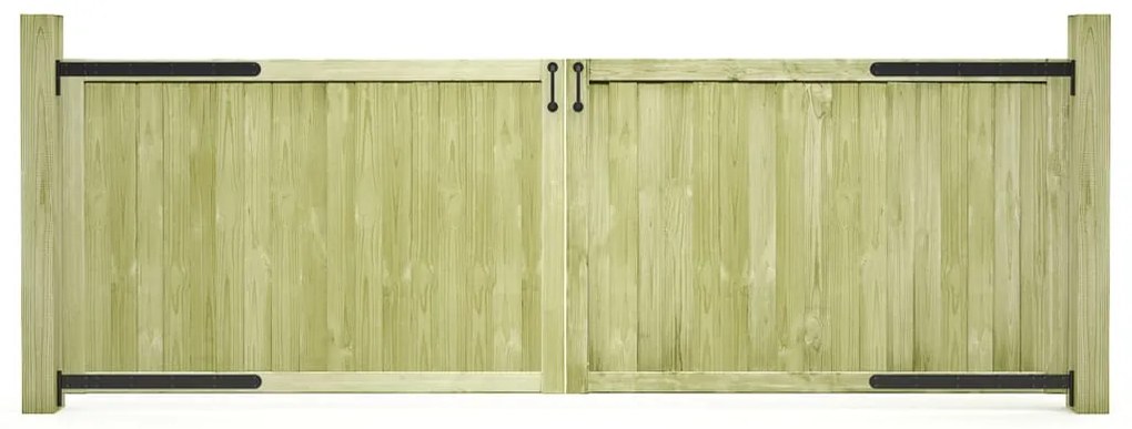 Portões de jardim 2 pcs 300x100 cm pinho impregnado