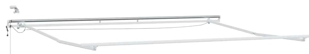 Toldo Retrátil Automático com LED Listrado Vermelho e Branco 500x300 c