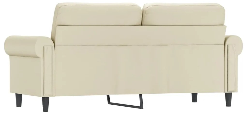 Sofá de 2 lugares 140 cm couro artificial cor creme