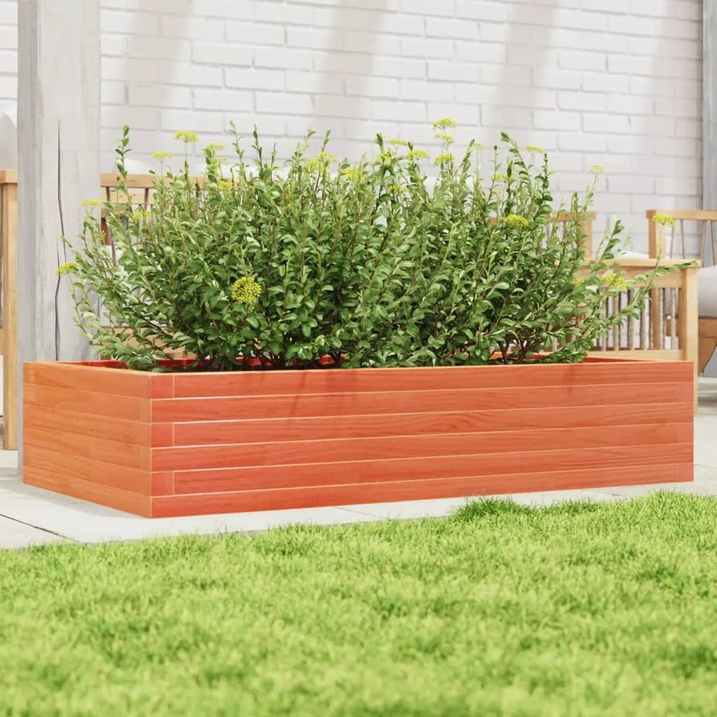 vidaXL Vaso/floreira de jardim 110x60x23 cm pinho maciço castanho-mel