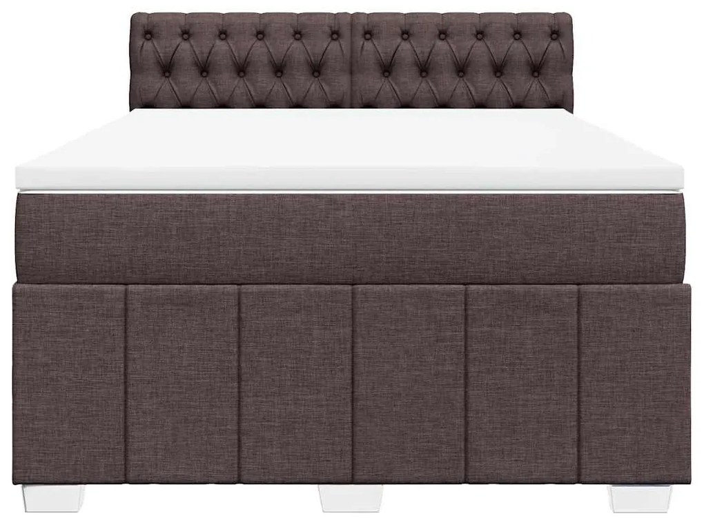 Cama com molas/colchão 140x190 cm tecido castanho-escuro