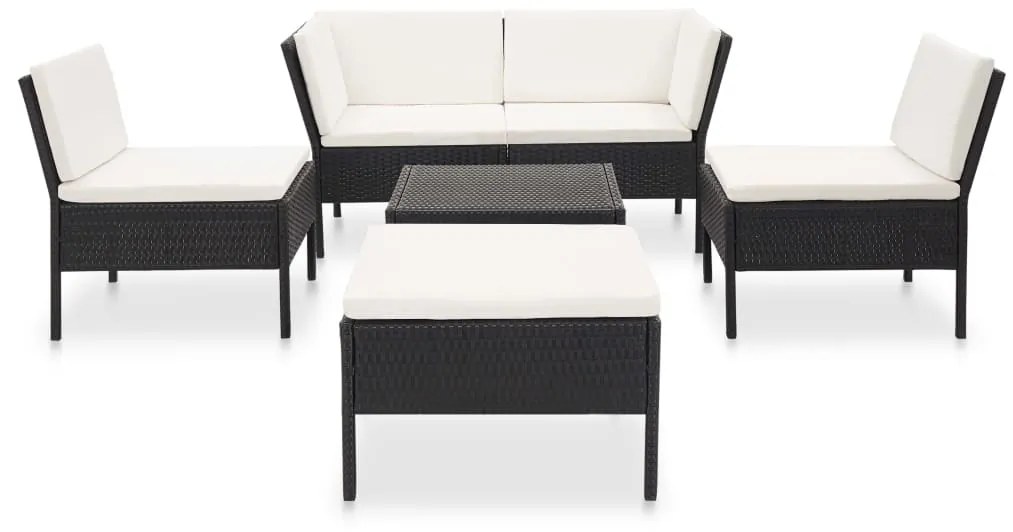 Conjunto Lounge de Jardim Julieta - Sofá e Mesa de Centro - Vime Preto