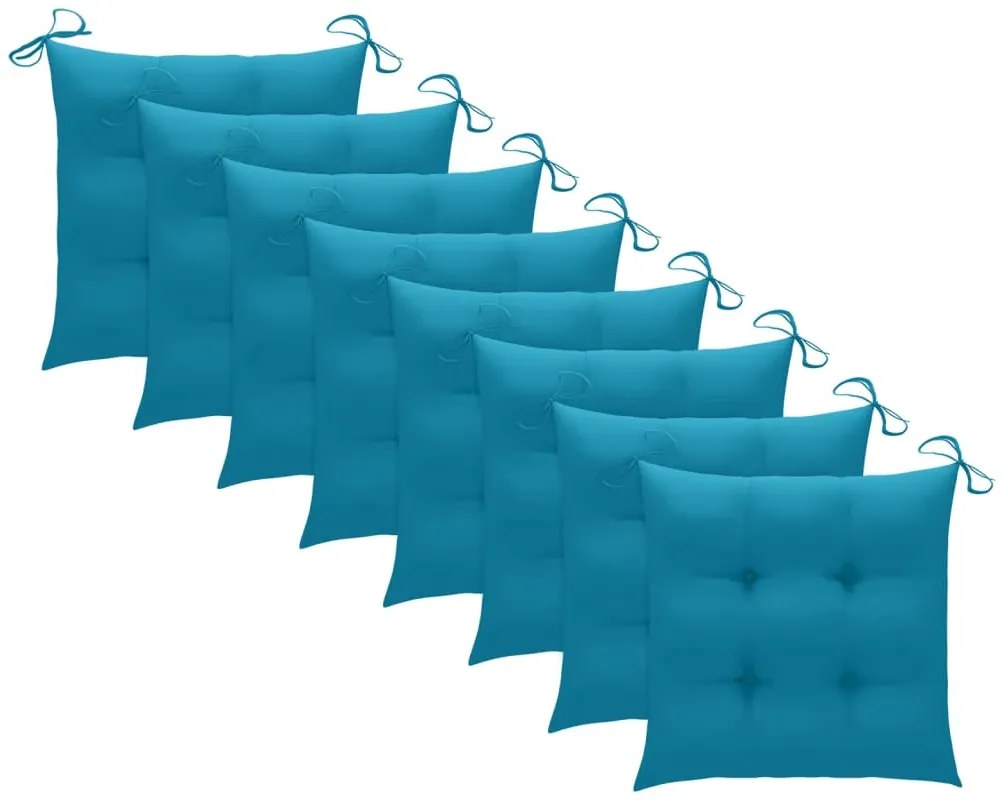 Cadeiras de exterior dobráveis c/ almofadões 8pcs acácia maciça