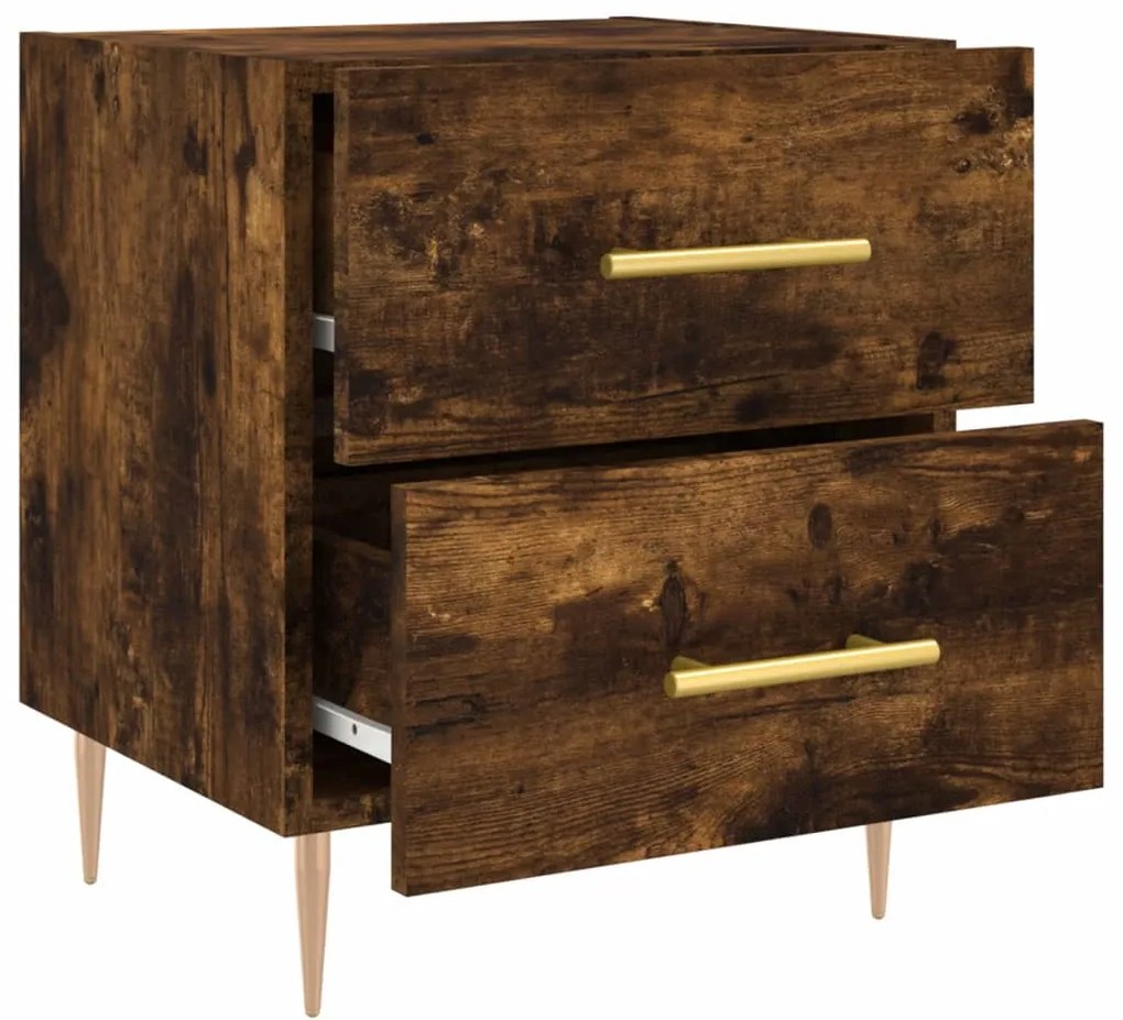 Mesa de cabeceira 2 pcs derivados de madeira carvalho fumado