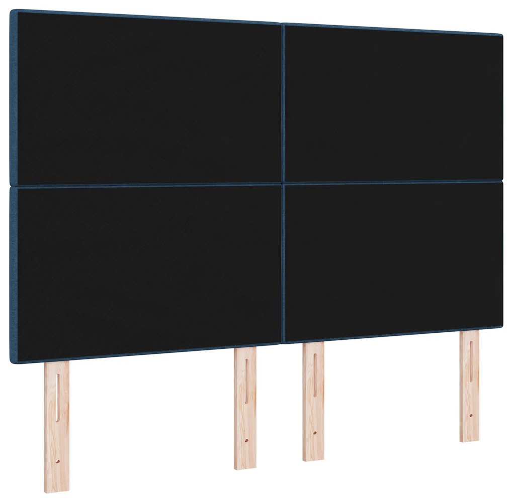 Cabeceira vidaXL Botões Almofadados Azul 140 cm Tecido