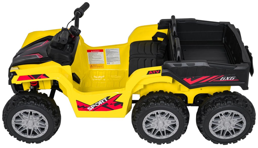 Moto 4 elétrica para crianças 12V 4x4 Sport TX ATV, Rodas Espuma EVA, assento couro ecológico Amarela