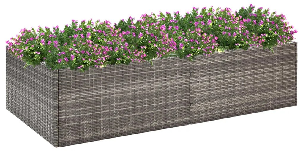 vidaXL Vaso/floreira de jardim 157x80x40 cm vime PE cinzento