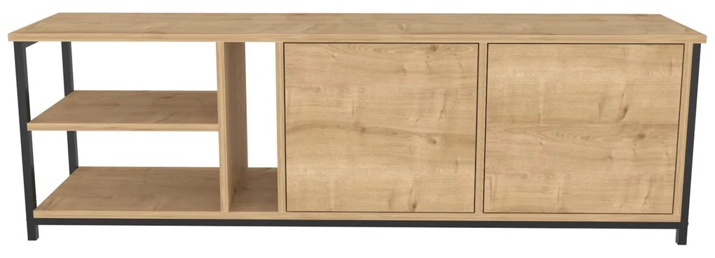 Móvel TV Primrose – Preto Carvalho – 160 cm x 35,3 cm x 50,8 cm