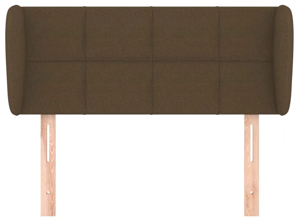Cabeceira de cama c/ abas tecido 83x23x78/88cm castanho-escuro