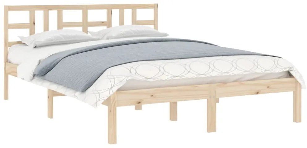 Estrutura de cama 140x190 cm madeira maciça