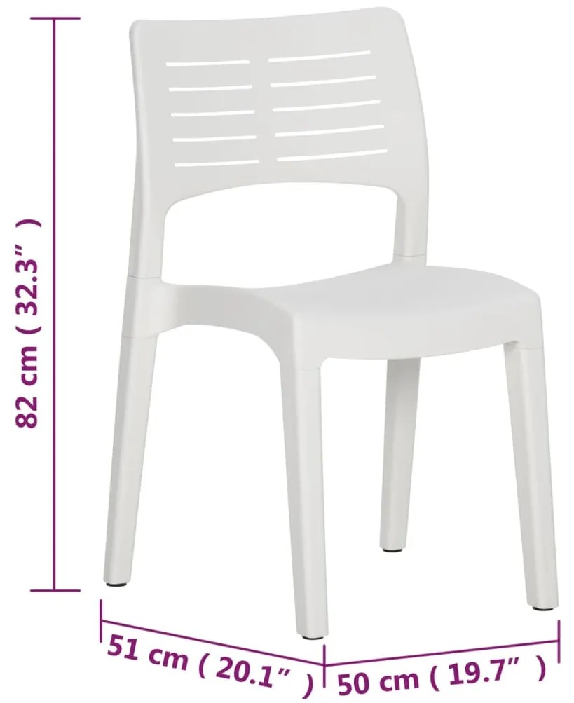 Cadeiras de jardim 2 pcs polipropileno branco