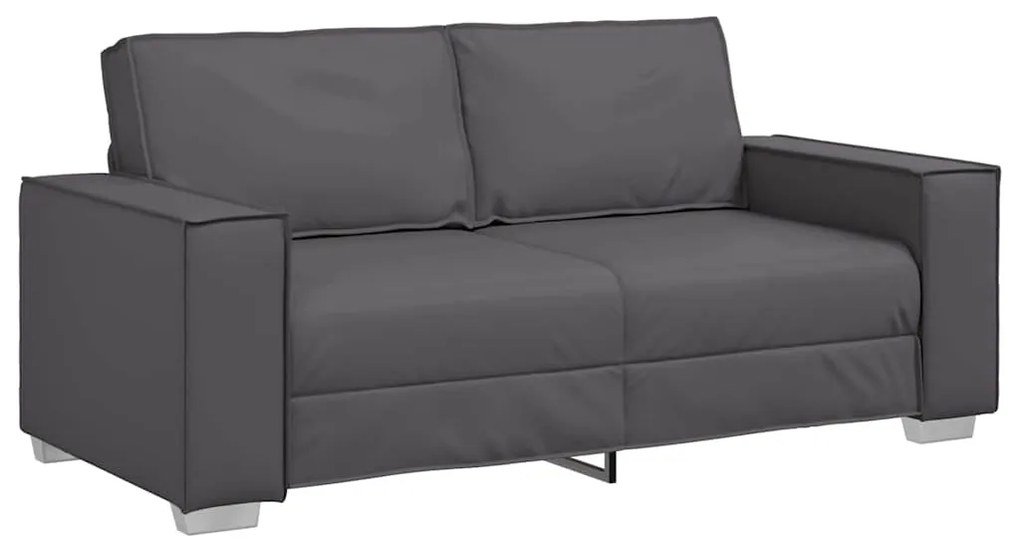 Sofá Loveseat vidaXL Cinza 140 cm em Couro Sintético