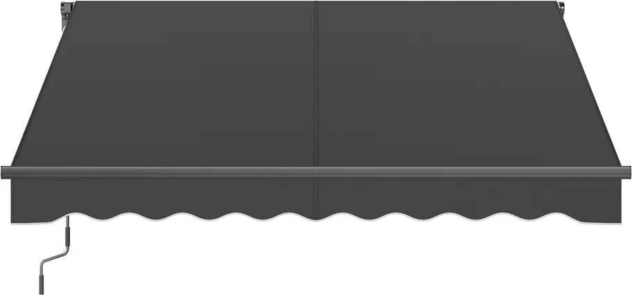 Toldo varanda de braço articulado 250 x 200 cm (C x L), manivela, FPS 50+ Cinza