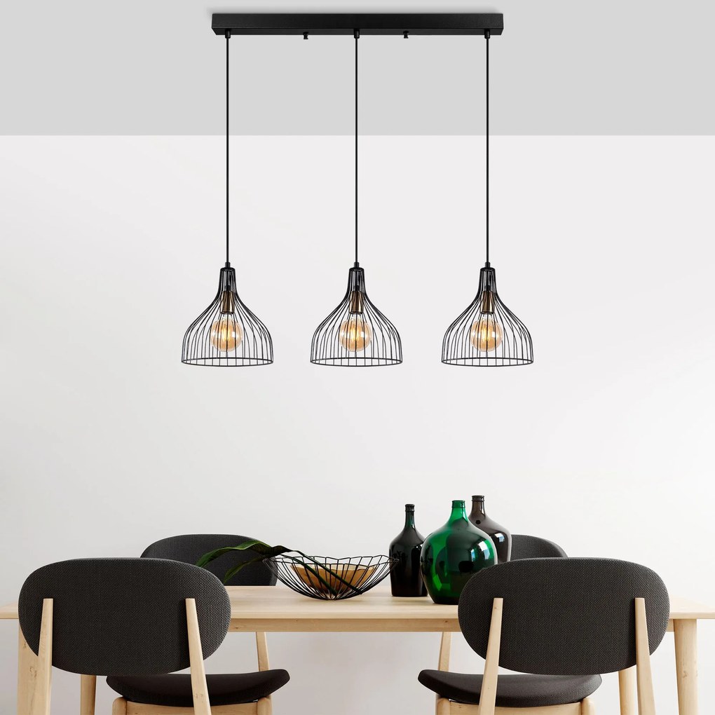 Candeeiro de Teto Cafu – Preto Antigo – 94 x 25 x 121 cm