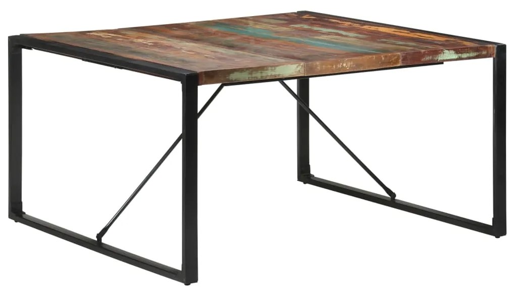 321573 vidaXL Mesa de jantar 140x140x75 cm madeira recuperada maciça