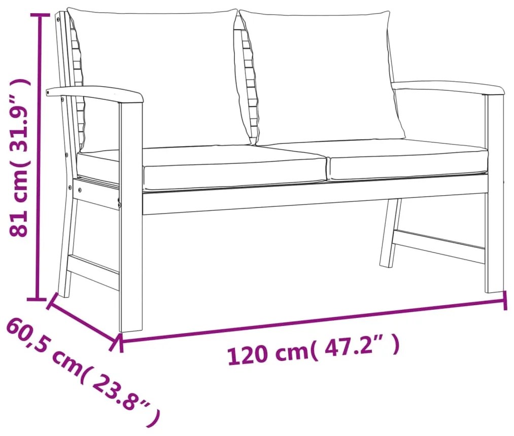 9 pcs conjunto de jantar p/ jardim c/ almofadões acácia maciça