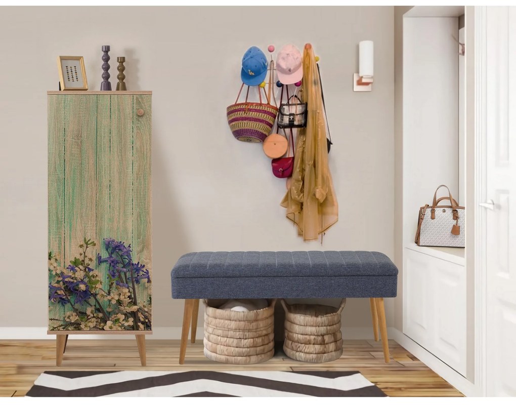 Conjunto de Mobiliário de Entrada Filinta – Sonomo Azul Escuro – Sapat