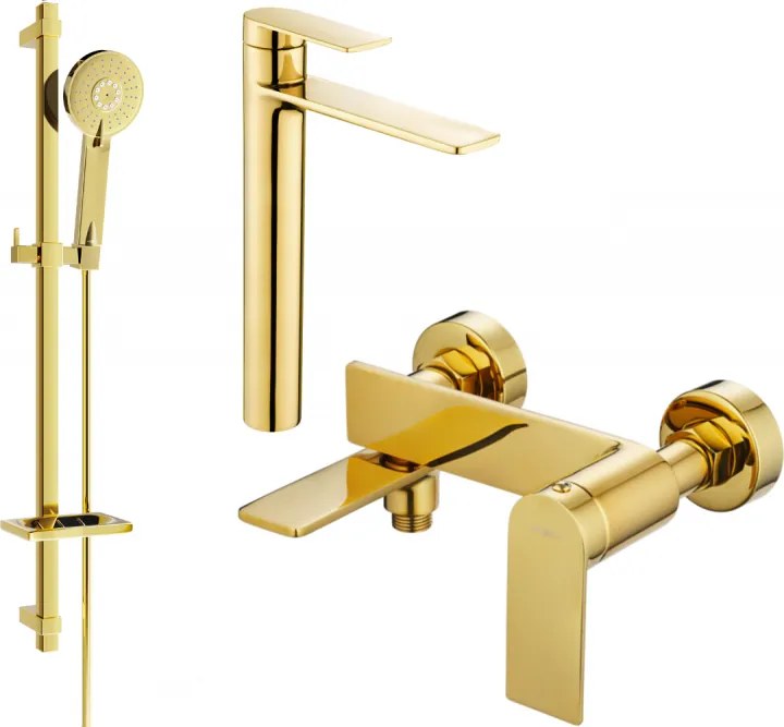Mexen Zero Conjunto de banho DQ40, dourado - 7113DQ40-50