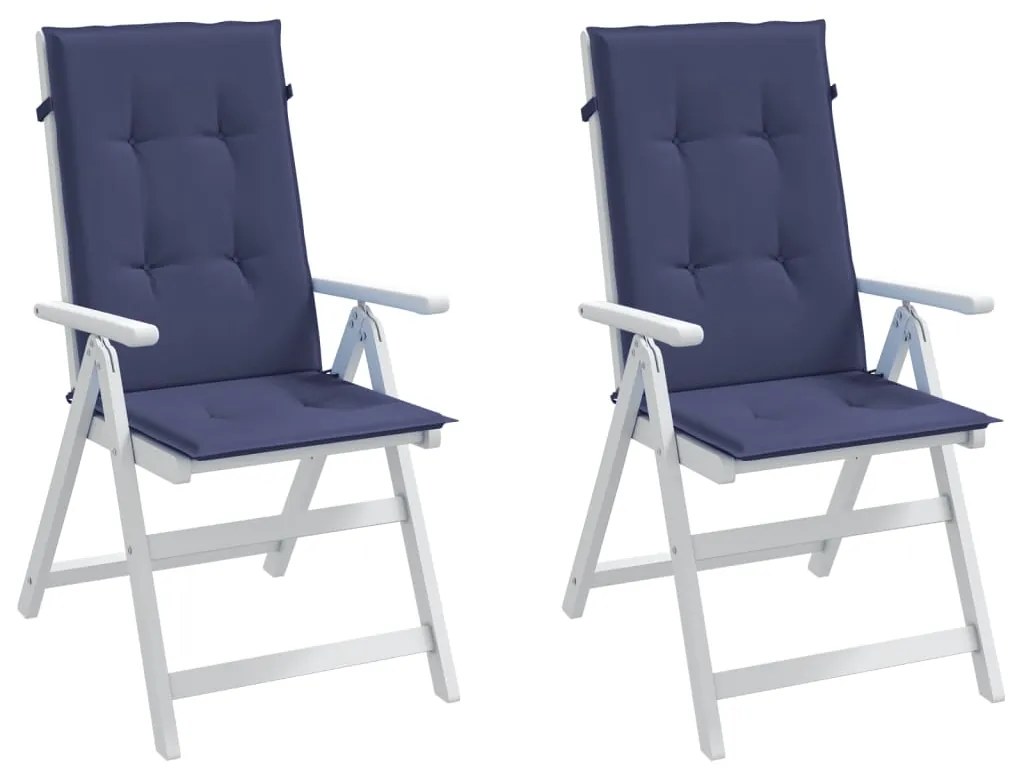 Almofadões cadeira encosto alto 2pcs tecido azul-marinho