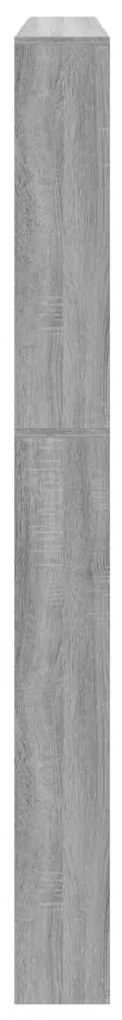 Sapateira com espelho 5 divisórias 63x17x169,5 cm cinza sonoma