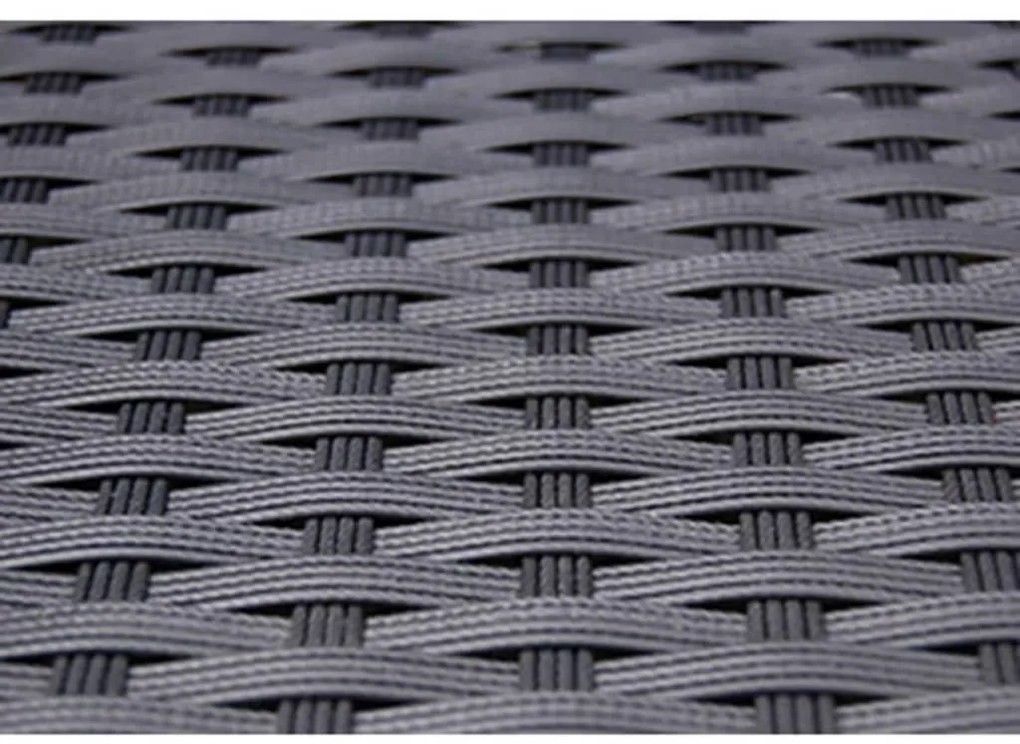 5 pcs conjunto jantar exterior com almofadões vime PE preto