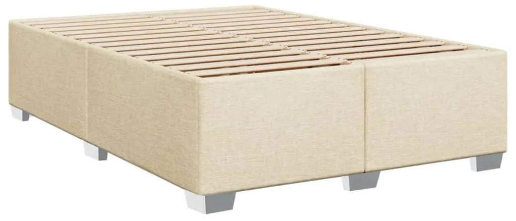 Estrutura de cama sem colchão 160x200 cm tecido cor creme