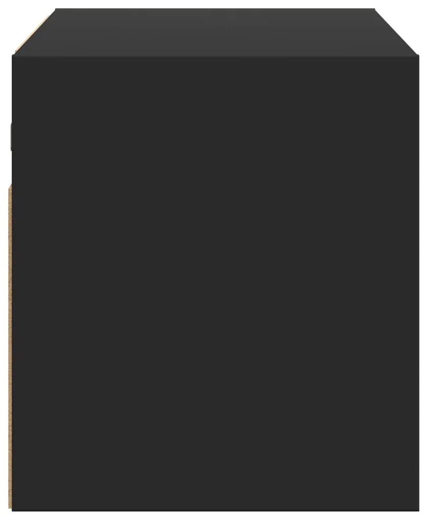 Móvel de parede para TV com luzes LED 80x31x35 cm preto