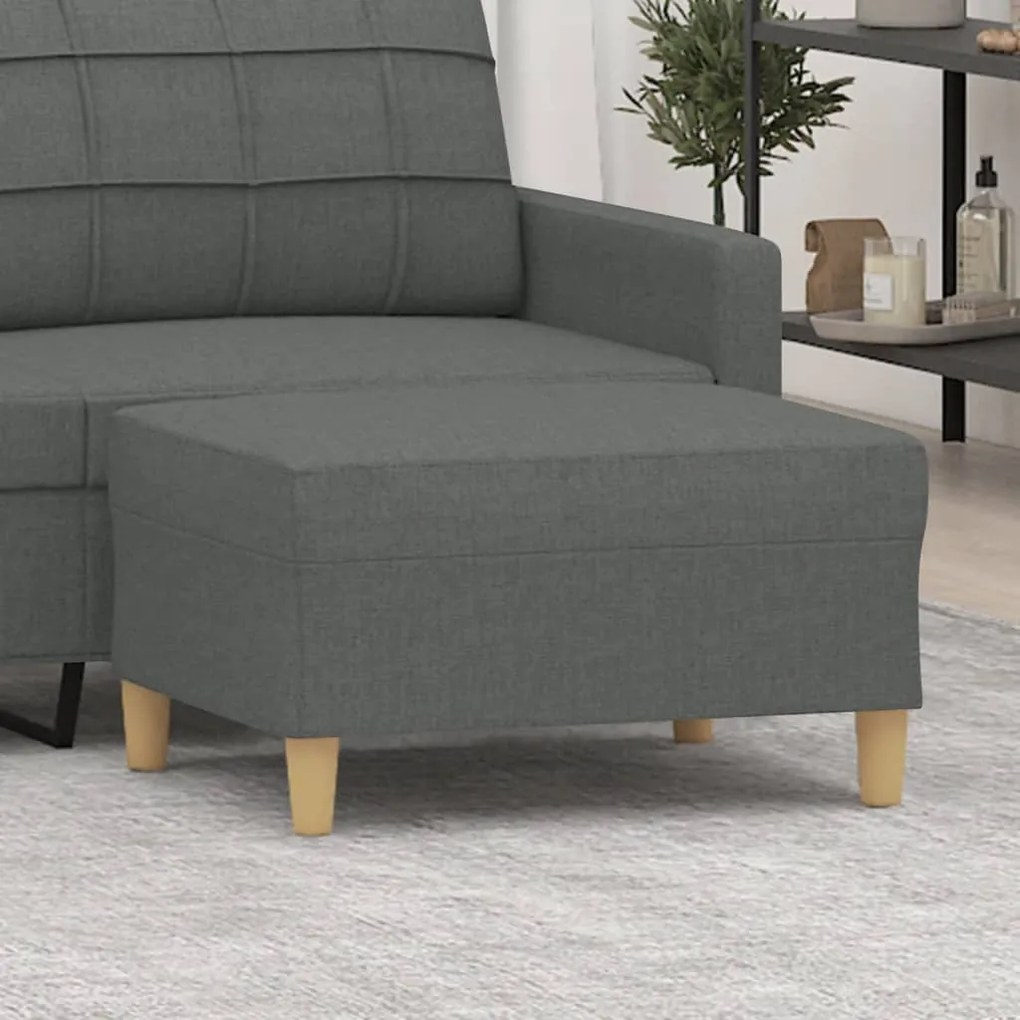 vidaXL Apoio de pés 70x55x41 cm tecido cinzento-escuro