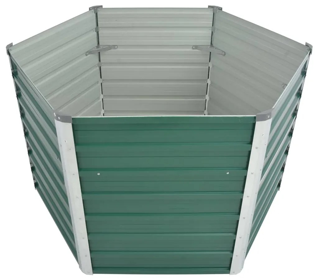 Canteiro elevado jardim aço galvanizado 129x129x77 cm verde