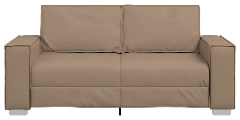 Sofá Loveseat vidaXL Cappuccino 140 cm em Couro Sintético