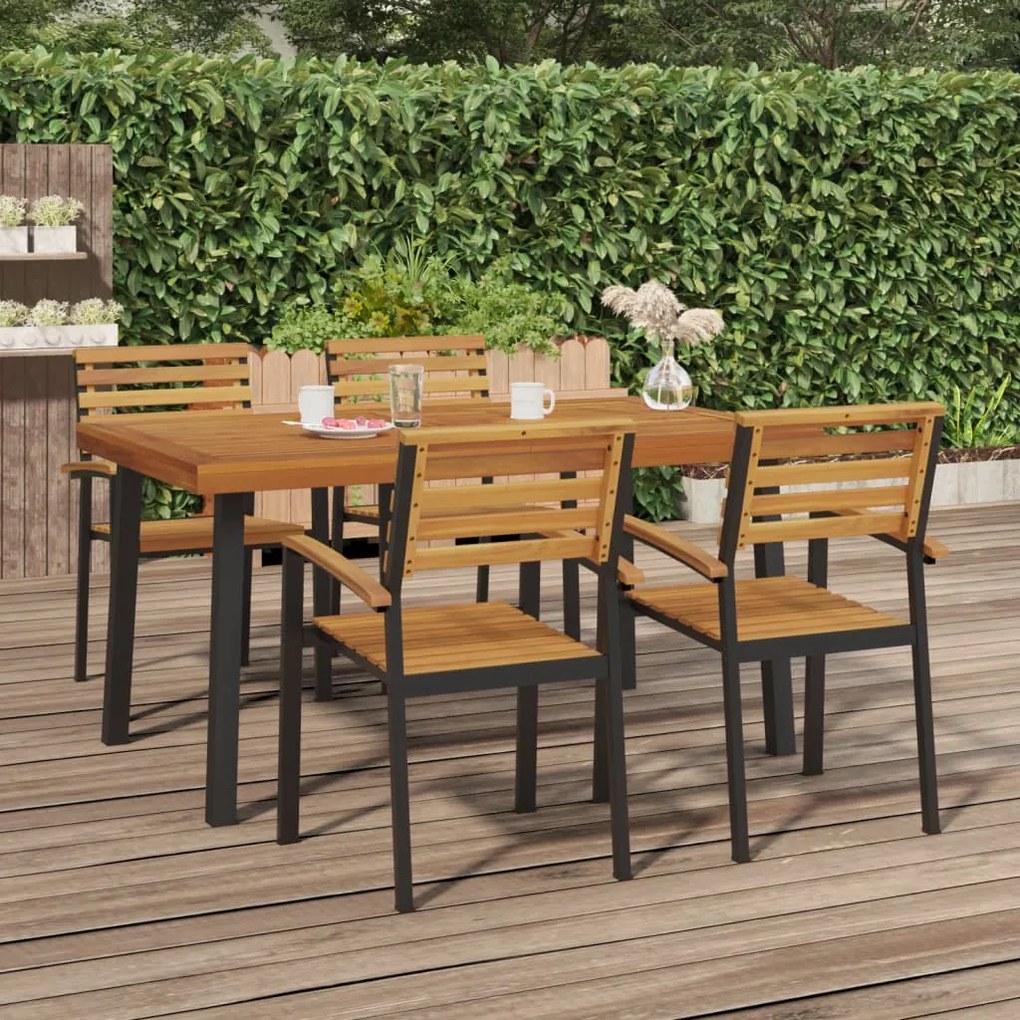319523 vidaXL Mesa de jardim 150x90x75 cm madeira de acácia maciça