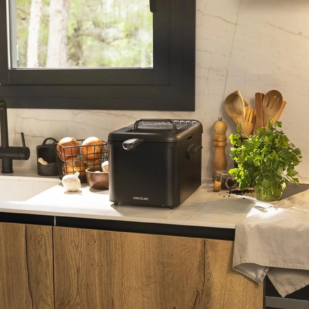 Fritadeira com óleo CleanFry Luxury 4000 Black 4,2 litros, aço inoxidável lacado a preto, 5 programas pré-estabelecidos, filtro OilCleaner
