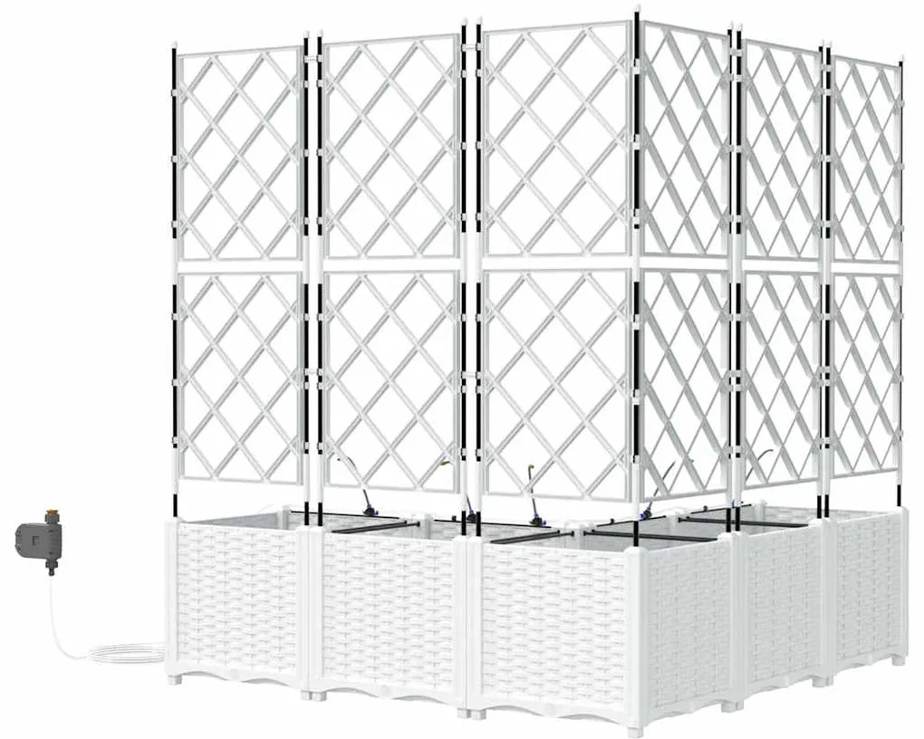 Vasos de Jardim Treliça Branco 120 x 120 x 142 cm Plástico