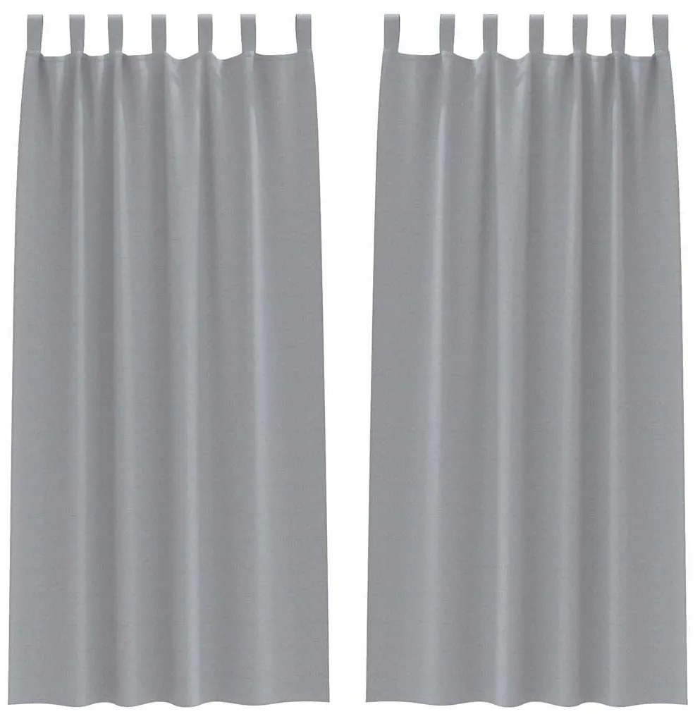 Cortinas 2 pcs Cinzento-claro 245 x 140 cm Poliéster