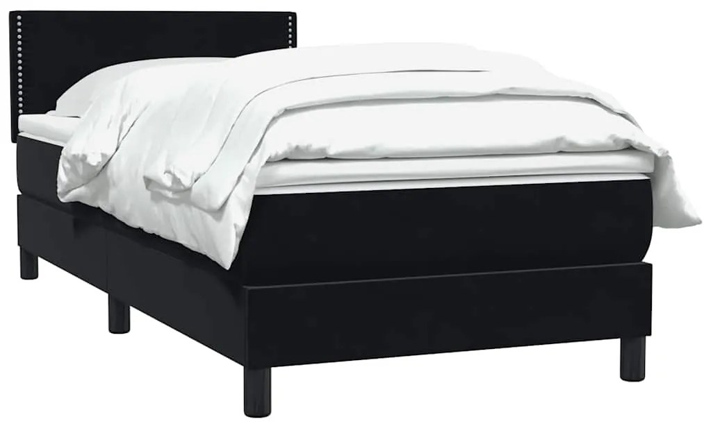 Cama box spring com colchão 90x210 cm veludo preto