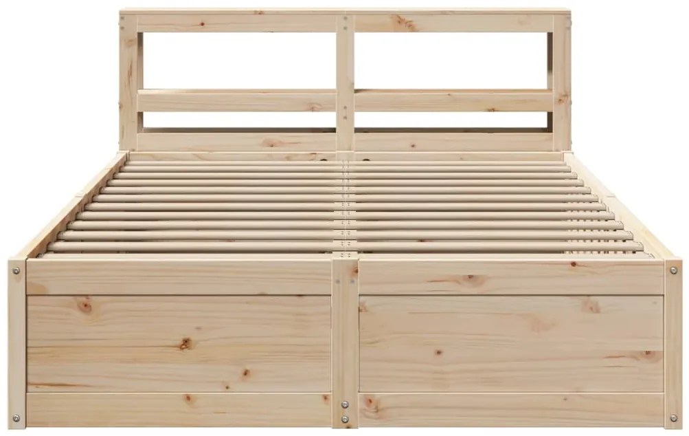 Estrutura cama c/ cabeceira 120x190 cm pinho maciço